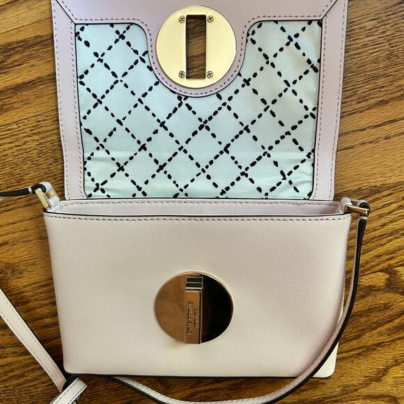 Kate Spade Newbury Lane Sally Light Pink Gold Saffiano Leather Crossbody Bag - Picture 4 of 9